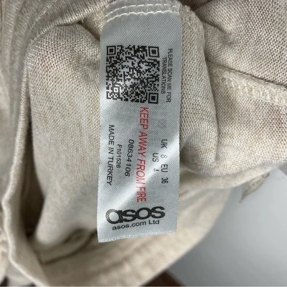 ASOS oatmeal joggers size 4 - Picture 6 of 7